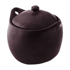 Ancient Cookware, Tall Chamba Clay Stew Pot, 4 Quarts