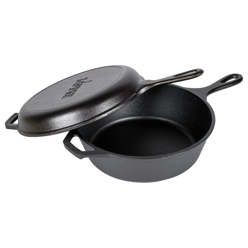 Lodge Cast Iron Cookware Lodge Logic Cast Iron Combo Cooker Dutch Oven And Griddle, 3 Quart - Image 3