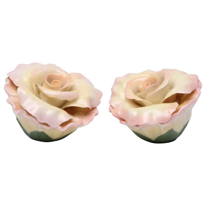Cosmos Gifts Corp. Rose Salt And Pepper Shakers, Set Of 2