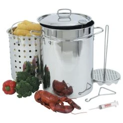 Barbour International Inc Bayou Classic 1118 Stainless Steel Turkey Fryer Pot, 32 Qt