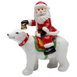 Cosmos Gifts Corp. Santa Riding On Polar Bear Salt And Pepper Shaker