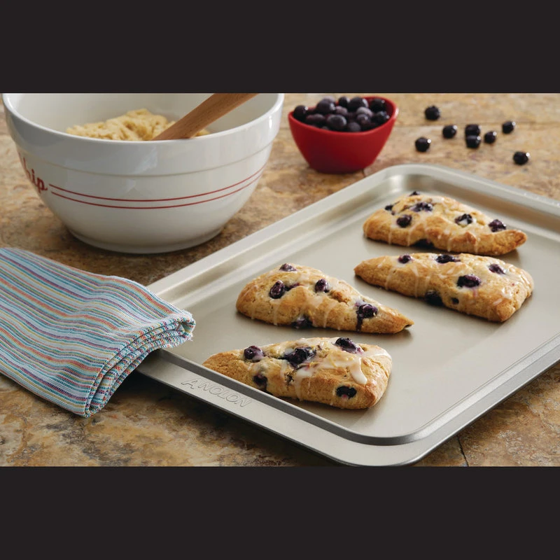 Anolon Nonstick Bakeware 5-Piece Bakeware Set, Pewter And Onyx - Image 3