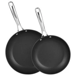 Cooks Standard 2 Piece Hard Anodize Nonstick Cookware Fry Pan Skillet Saute, 9.5"/11", Black