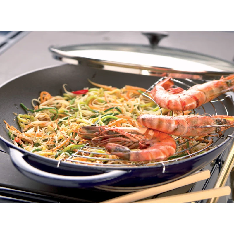 French Home Brands French Enameled Cast Iron Wok With Glass Lid - Image 2