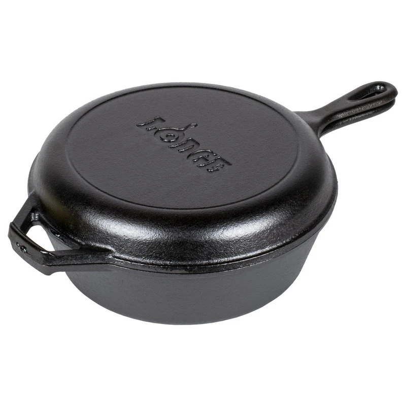 Lodge Cast Iron Cookware Lodge Logic Cast Iron Combo Cooker Dutch Oven And Griddle, 3 Quart - Image 2