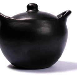 Ancient Cookware, Rounded Chamba Clay Soup Pot, 9.5x10.8x8.5