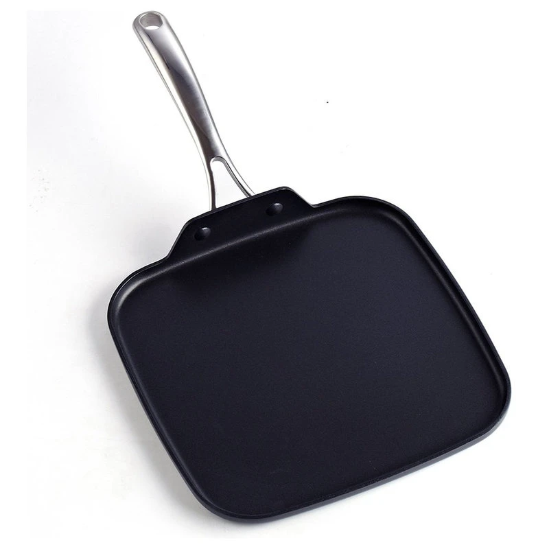 Cooks Standard Hard Anodized Nonstick Square Griddle Pan, 11"x11", Black - Image 5