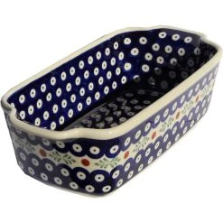 Zaklady Ceramiczne Boleslawiec Polish Pottery Loaf Baker With Handles, Pattern Number: 242