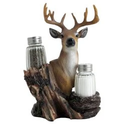DWK Corp. Big Buck Decorative Deer Salt And Pepper Shaker Set, 3-Piece Set