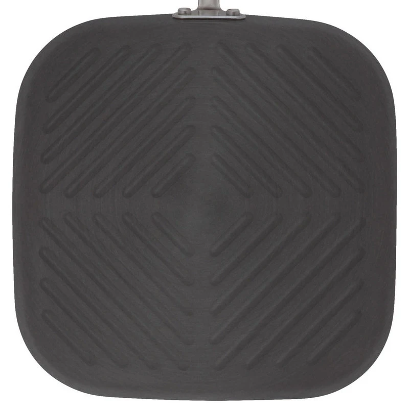 Rachael Ray Cookware Hard-Anodized Nonstick 11" Deep Square Grill Pan, Gray, Cranberry Red Handle - Image 4