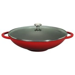 French Home Brands French Enameled Cast Iron Wok With Glass Lid