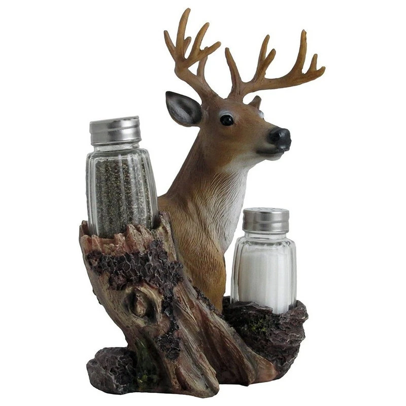 DWK Corp. Big Buck Decorative Deer Salt And Pepper Shaker Set, 3-Piece Set - Image 4