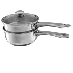Classic Cuisine Stainless Steel 6 Cup Double Boiler 1.5 Quart, Vented Glass Lid