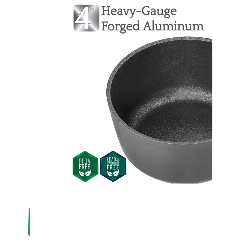 Saflon Titanium Nonstick Sauce Pan With Glass Lid, PFOA Free, 3-Quart - Image 3