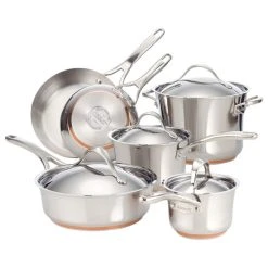 Anolon Nouvelle Copper Stainless Steel 10-Piece Cookware Set