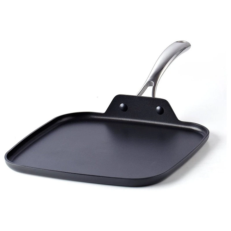 Cooks Standard Hard Anodized Nonstick Square Griddle Pan, 11"x11", Black - Image 2
