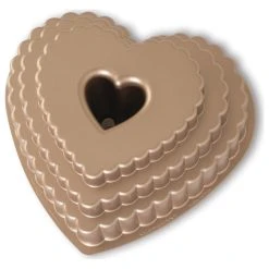 Nordic Ware Cast Aluminum Tiered Heart Bundt Pan
