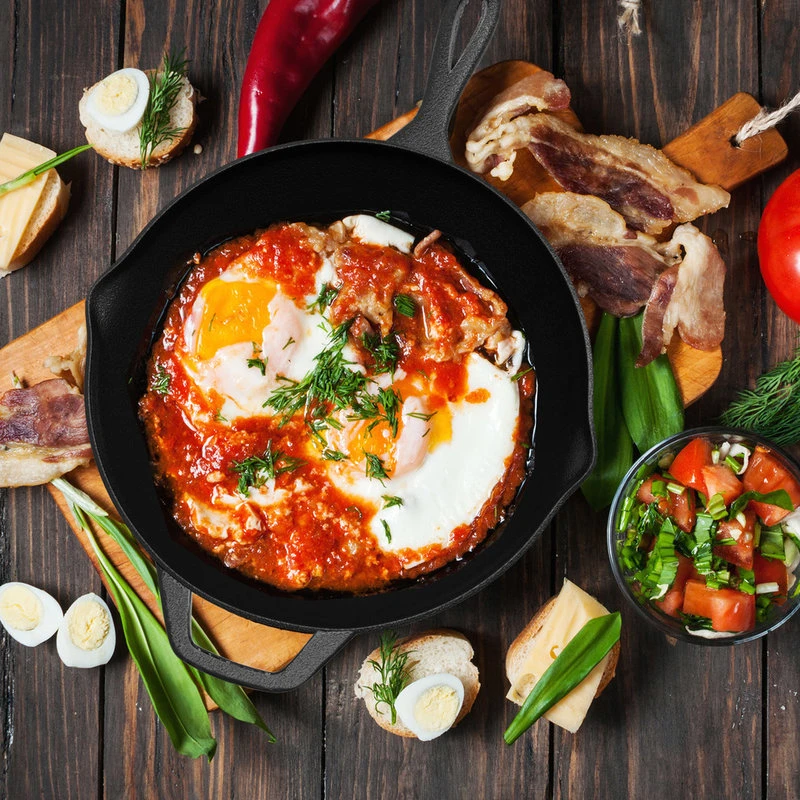 Classic Cuisine Pre-Seasoned Cast Iron Skillet- 12 Inch For Indoor And Outdoor Cooking - Image 3