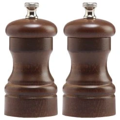 Chef Specialties Company Chef Specialties Pro Series Capstan Pepper Mill And Salt Mill Set, 4", Walnut