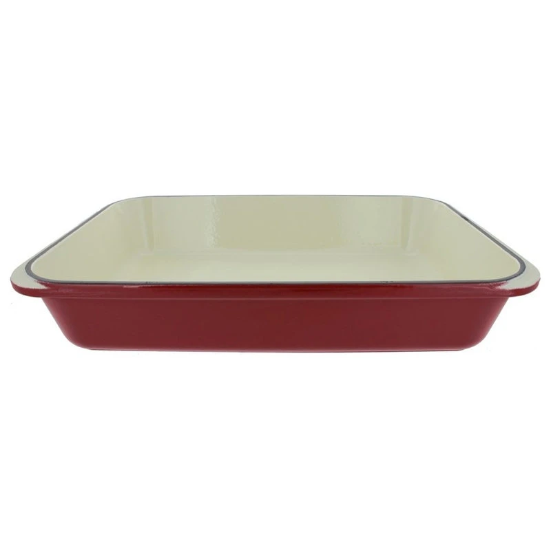 French Home Brands Chasseur 4.25-Quart Red French Enameled Cast Iron Rectangular Roaster - Image 2