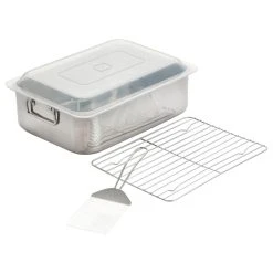 ExcelSteel 4 Piece All-In-One Roaster And Lasagna Pan With Plastic Cover
