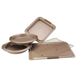Anolon Advanced Bronze Nonstick Bakeware 5-Piece Bakeware Set With Silicone Grips