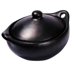 Ancient Cookware Oval Chamba Clay Casserole, 8.3x10.8x6.5