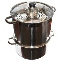 Uzbek Cookware Uzbek 5 Level 20 Qt 18/10 Stainless Steel Steamer Warmer Cooker Mantovarka Manti