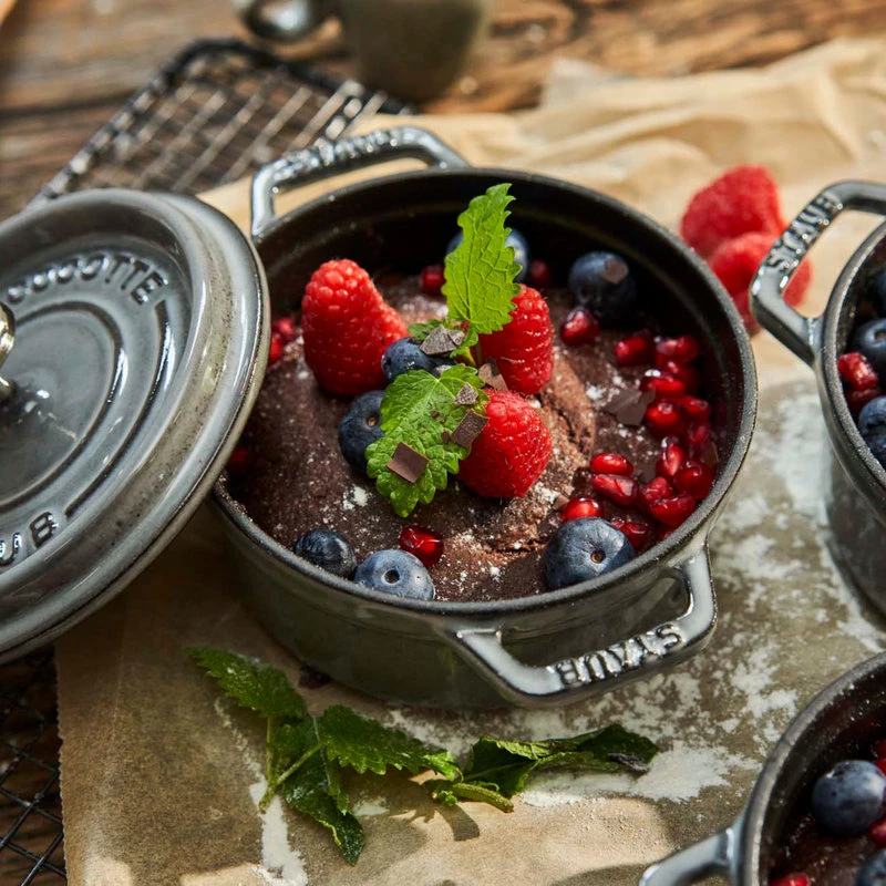 Staub Cast Iron 0.5-qt Round Cocotte - Graphite Grey - Image 2