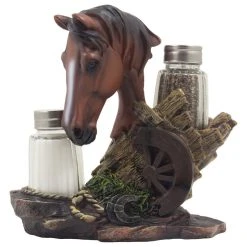 DWK Corp. Brown Horse Salt And Pepper Shaker Set, 3-Piece Set