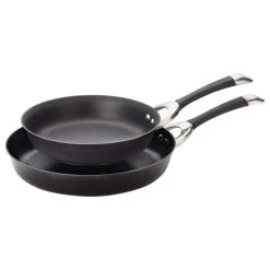 Circulon Symmetry Hard-Anodized Nonstick 10" And 12" French Skillets, Black