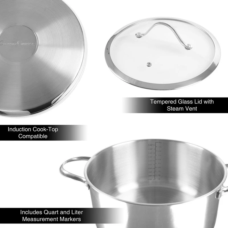 6 Quart Stock Pot-Stainless Steel Pot, Lid By Classic Cuisine - Image 4