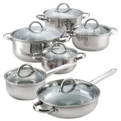 Cook N Home Homer 12-Piece Stainless Steel Cookware Set