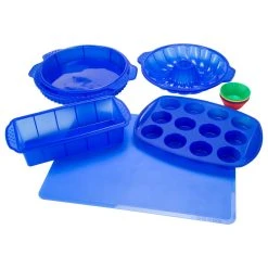 Classic Cuisine 18 Piece Silicone Bakeware Set, Blue