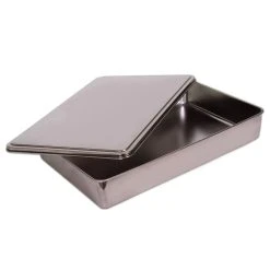 Ybm Home Inc. Stainless Steel Covered Cake Pan, Silver Medium