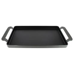 French Home Brands Chasseur 14" Caviar-Grey Rectangular French Enameled Cast Iron Griddle