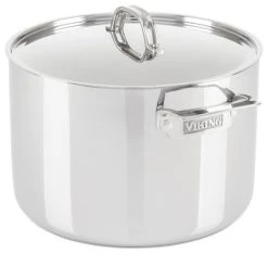 Viking Range Corporation Viking 3-Ply 12 Qt Stock Pot With Metal Lid, Stainless Steel, Mirror Finish