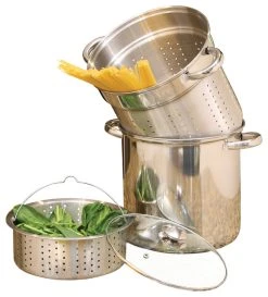 Cookpro Stainless Steel Pasta Cooker 12-Quart 4 Piece Encapsulated Base