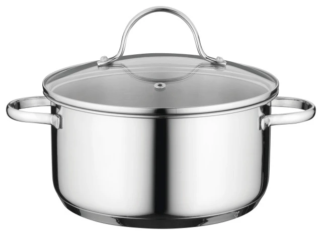BergHOFF International Inc. Essentials 7" 18/10 Stainless Steel Covered Casserole, 2.3 Qt, Comfort