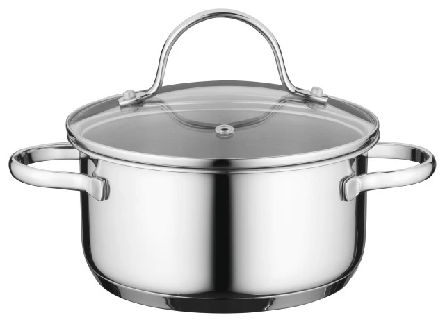 BergHOFF International Inc. Essentials 6.25" 18/10 Stainless Steel Covered Casserole, 1.7 Qt, Comfort