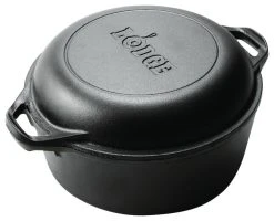 Lodge Cast Iron Cookware Lodge Logic Pre-Seasoned Cast Iron Double Dutch Oven, 5 Quart