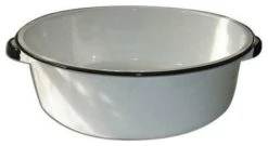 Columbian Home Granite-Ware® 6416-4 Porcelain-On-Steel Dish Pan With Handles, White, 15 Qt