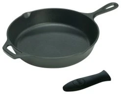 Lodge Cast Iron Cookware Lodge Logic 15 Inch Cast Iron Skillet With Free Black Silicone Handle Holder