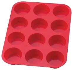 HIC The Essentials Silicone Muffin Pan, 12-Cup, 13.5"x10"x1.25"