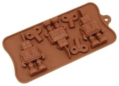 Freshware 6-Cavity Silicone Robot And Key Shapes Mold