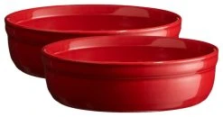 Emile Henry Burgundy Ceramic 8.5 Ounce Creme Brulee Dish, Set Of 2