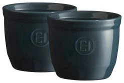 Emile Henry Blue Flame Ceramic 6.8 Ounce #8 Ramekin, Set Of 2