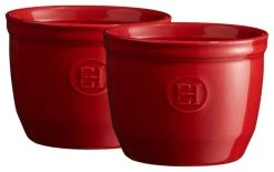 Emile Henry Burgundy Ceramic 6.8 Ounce #8 Ramekin, Set Of 2