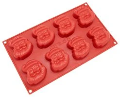 Freshware 8-Cavity Silicone Holiday Santa Claus Mold