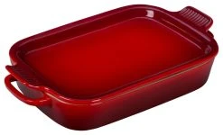 Le Creuset 14 3/4"x9"x2 1/2" Rectangular Dish With Platter Lid, Cherry